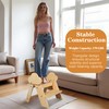 TinyHaven Wooden Toddler Step Stool, 2-Step Foldable Stool for Kids
