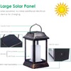 TomCare Flickering Flame Solar Lights Outdoor Metal Hanging Lantern, 2