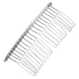 FUNOMOCYA Bridal Wedding Veil Comb - 78cm Silver Metal Hair Clip for Veil - 20 Teeth Fancy DIY Hair Side Comb for Women Miss Dense Metal Veil Clip Hair Accessory from Guangdong