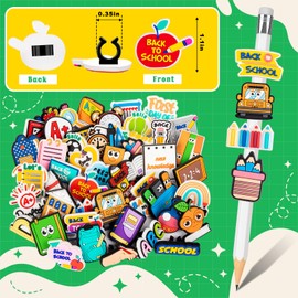 WDAHDHP Back to School Pencil Clips for Kids, 50Pcs First Day of School Teacher Reward Cute Pencil Clips Topper for Teens Toddler Students Classroom Gifts