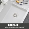 TGEOND White Kitchen Sink Drain Assembly, 3-1/2 inch Polymer Kitchen