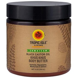 Tropic Isle Living Jamaican Khus Khus Body Butter with Black Castor Oil 4 OZ by Tropic Isle Living