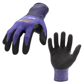 212 Performance Cut-Resistant Work Gloves, Nitrile Dipped Textured Palm Grip, Durable Breathable Knit, EN388 Cut Level 3, Elastic Cuff, Medium