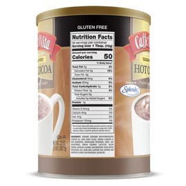Caffe D'Vita Sugar Free Hot Cocoa Mix - Sugar Free Hot Chocolate Mix, Gluten Free, Low Fat, No Cholesterol, No Hydrogenated Oils, No Trans Fat, Kosher, Hot Cocoa Mix Bulk - 2 Lb Can