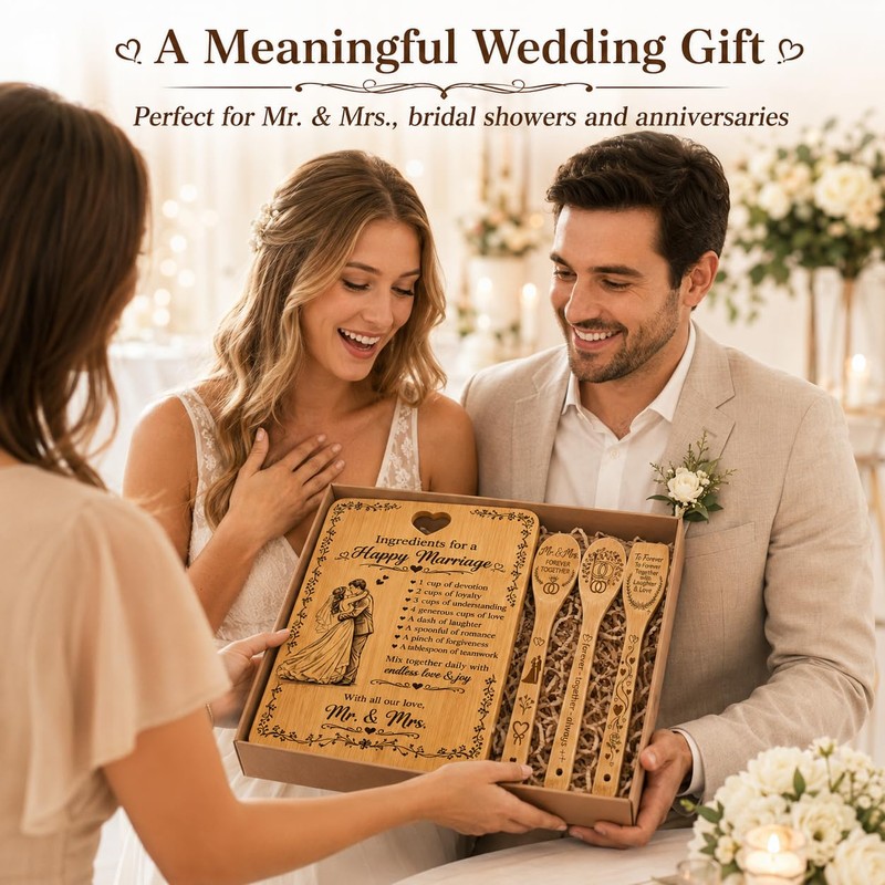 4 Piece Wedding Gifts, Kitchen Set for Couples, Mr and