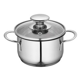 Küchenprofi Mini Stockpot with Glass Lid, 0.7 Quart, 4.75" Diameter
