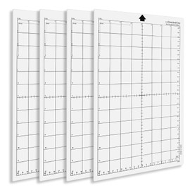 Forhandy Cutting Mat Plotter Mat, 4 Pieces Silhouette Portrait Cutting Mat, Plotter Cutting Mat for Silhouette Cameo 4, Non-Slip and Durable Cutting Mat Silhouette Portrait with Measuring Grid