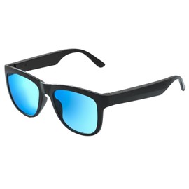 GenXenon Smart Bluetooth Glasses, Audio Sunglasses for Men And Women With Speaker & Mic, UV400 Polarized lens, Open Ear Music, MFB Buttons Control Voice Assistant（GS01-blue）