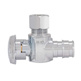 Eastman 10724LF Quarter-Turn Angle Stop Valve, 1/2 inch Expansion PEX x 3/8 inch OD Comp, Chrome