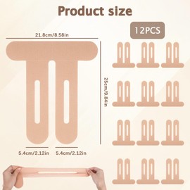 12 Pcs precut Kinesiology Tape for Knees, Skin Color Knee Tapes for Knee Pain, Waterproof Knee Support Stickers Pre Cut for Sports, 25x22cm (Skin Color)