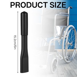 2Pcs 6Inch Brake Extenders for Wheelchair, Black Wheelchair Brake Handle Extenders for Transport Chair, Reclining, Braking Parts