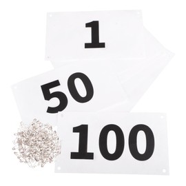 Azarxis Running Bib Competitor Numbers with Safety Pins, Tyvek Tearproof Waterproof 4" x 7" for Marathon Races Events (1-100)