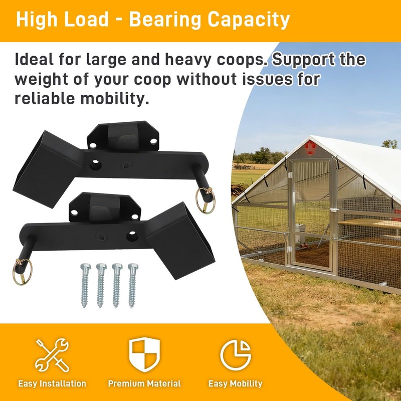 Chicken Coop Wheel Kit for Most Chicken Coops, Cages