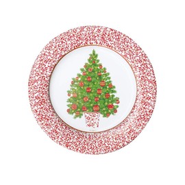 Caspari Decorated Christmas Tree Paper Salad & Dessert Plates - 16 Count