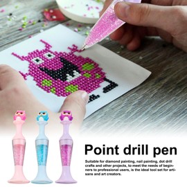 Rhinestone Art Pen - 3X Flower Pot Shaped Owl Design Rhinestone Art Painting Kits - Nail Gem Applicator For Art Projects Ornaments