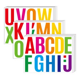 Dvobez 272 piezas de 24 hojas de calcomanías de letras grandes, letras de vinilo multicolor de 4 pulgadas, estilo moderno, resistente a la decoloración, uso en exteriores
