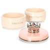 DEMDACO First Tooth and Curl Pink Ceramic Stoneware Children's Stackable