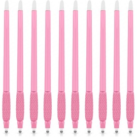 10 Bolígrafos Desechables Para Microblading De Cejas – Herramienta Manual De Tatuaje Con Nano Cuchilla Y Esponja De Pigmento Para Dar Forma A Las Cejas Con Precisión(10 Bolígrafos Rosas 0.18 18