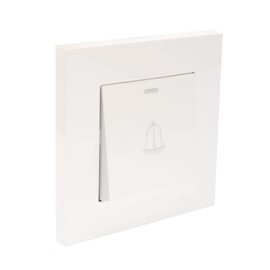 sourcing map Doorbell Push Button Switch Wall Mounted Resettable Square White AC 250V 16A