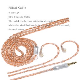 FEDAI Replacement Cable,C pins 8 Core 6N Single Crystal Copper Sound Quality Improvement Balanced Replacement Audio Cable Connector Cable for CCA C10PRO C12 CA16 CA4 ZSN ZSN Pro AS16(C-PIN, 3.5MM) …
