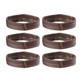 uxcell 6 Pcs PU Leather Loops Replacement Retaining Ring Keeper for 21mm Width Watch Band, Dark Brown