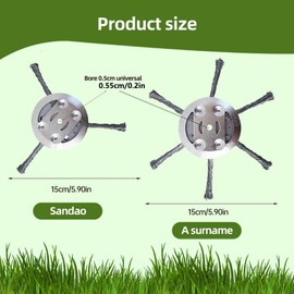 Steel Wire Grass Trimmer Head, 2025 New String Trimmer Replacement Head, Wire Weed Trimmer Head Weed Remover Tool, 6Inch Wired Trimmer Blade for Lawn Mower Tray (1, B)