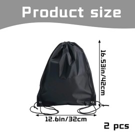 Pack of 2 Drawstring Bags, Drawstring Gym Bag, Waterproof, Bag Backpack, Fabric Bag with Drawstring, Swimming Bag, Polyester Waterproof Lightweight Sports Bag, Drawstring Bag for Swimming, Travel and