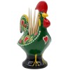 Ibergift Traditional Hand-Painted Portuguese Good Luck Rooster Toothpick Holder, 3.25"