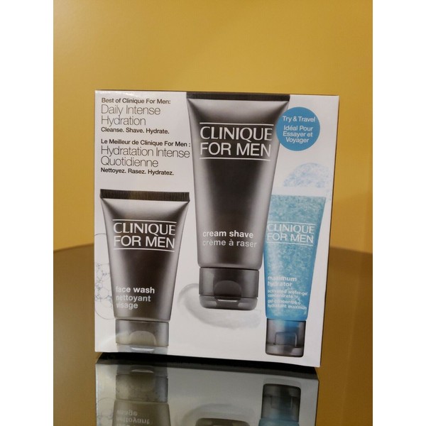 Clinique for Men Daily Intense Hydration 3 Pc Gift Set Travel Sz NIB SEALED Box