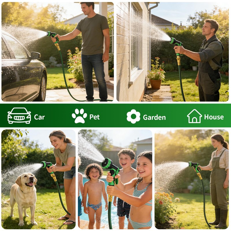 Gardentime Non-Expanding Garden Hose 100FT Flexible No Kink Water Hose,