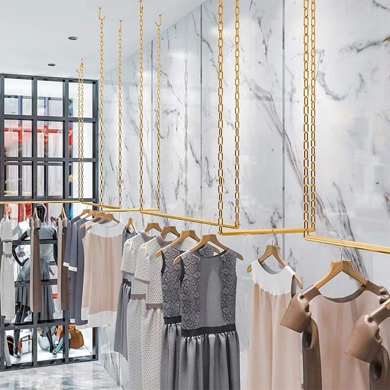 FURVOKIA 2 Pcs Creative Chain Adjustable Height Ceiling Hanging Clothing