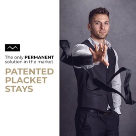 Million Dollar Collar Placket Stays - Slick Collar for Men & Women Dress Shirts with Universal Compatibility, Keeps Firm & Crisp, Made from Proprietary Material 10-Pack White