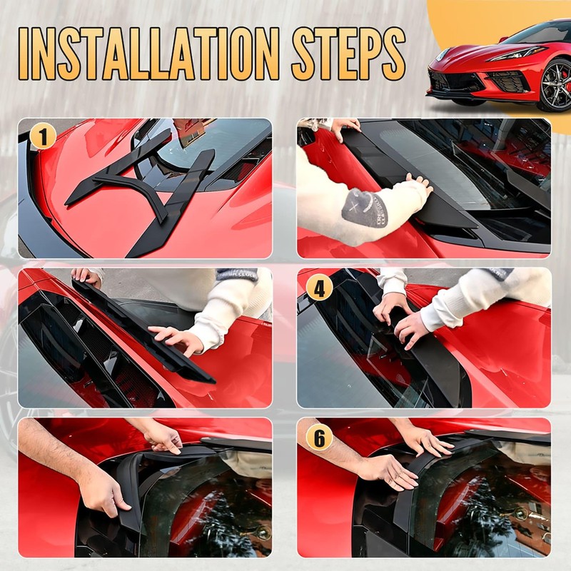 BILLFARO Dry Bay Vent Blocks and Rear Window Spoiler,Rear Hatch
