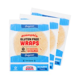 Joseph's Gluten Free Original Tortilla Wrap Value 3-Bag, No Cholesterol, (4 Per Bag, 12 Wraps Total), Fresh Baked