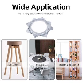 Mumusuki 6 Pulgadas Cuadrado Giratorio de Metal Placa giratoria TV Escritorio Lazy Susan Turntable rodamiento gabinete cajón organización