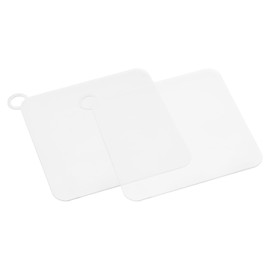 uxcell Silicone Tub Stopper Floor Drain Cover, 8 x 8inch Anti-Odor Bathtub Drain Mat Plugs Sewer Stopper for Kitchen Bathroom Balcony, Square White 2Pcs