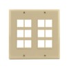 12-Port Double-Gang Wall Plate (Ivory)