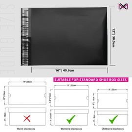 MXtore Postage Bags for Clothes - Pack of 30 - Black -12x16 inch Parcel Bags for Posting Clothes - Self Seal Postal Bags Packaging Bags Tear Resistant Mailing Bags Shipping Bags