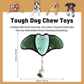Duuclume Dog Squeaky Toys with Pull Rope,Interactive Tug of War Plush Toy with Crinkle Paper for Aggressive Chewers for Medium and Large Dogs