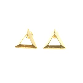 Triangle Outline Stud Earrings Gold Tone Geometric Posts EH07 Fashion Jewelry