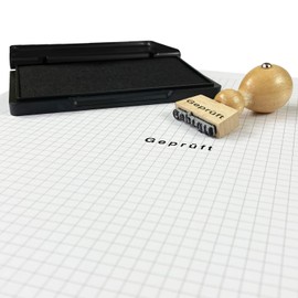 Betriebsausstattung24 Traditional Wooden Stamp "Tray" with Text Plate - Stamp Made of Natural Wood - Beech Wood - 33 x 6 mm