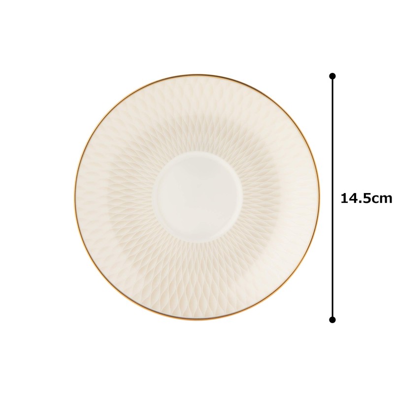 Narumi 52072-1946 Cup and Saucer, Ruffled Gold, 5.9 inches (15