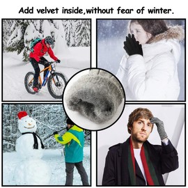 PUERHUACI Knitted Gloves, 2 Pairs of Men's Cycling Gloves, Warm Gloves, Lightweight, Breathable, Winter Outdoor Gloves