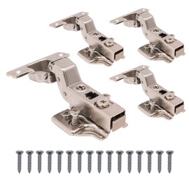 EAI Kitchen Cabinet Hinge | 35mm | Clip On Sprung Soft Close Inset 110 Deg | c/w Euro Screw On Plate | Pack of 4