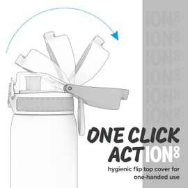 Ion8 Sport/Bike Water Bottle - Leakproof and BPA-free Water Bottle - Fits in Lunch Boxes, Handbags, Cup Holders, Backpacks and Bike Holders, 25 oz/750 ml (Pack of 1) - OneTouch 1.0 - Black