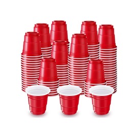 INFLANDO TU NEGOCIO Vasos Shot Tequileros Rojos Reutilizables 2 oz Pack 50 unidades