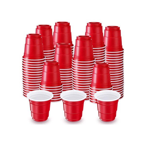INFLANDO TU NEGOCIO Vasos Shot Tequileros Rojos Reutilizables 2 oz