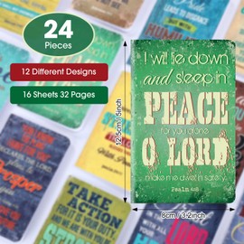 Zonon 24 Pieces Bible Verse Notebook Motivational Notepads Small Pocket Journal Inspirational Notepads Christian Notebooks for Office School Travel Supplies, 3.5 x 5 inch(Bible Verse Style)