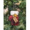 Christmas Wish Primitive Plaid Mitten Ornament