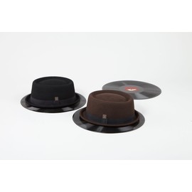 DASMARCA Jack Brown Wool Felt Winter Porkpie Hat - XL